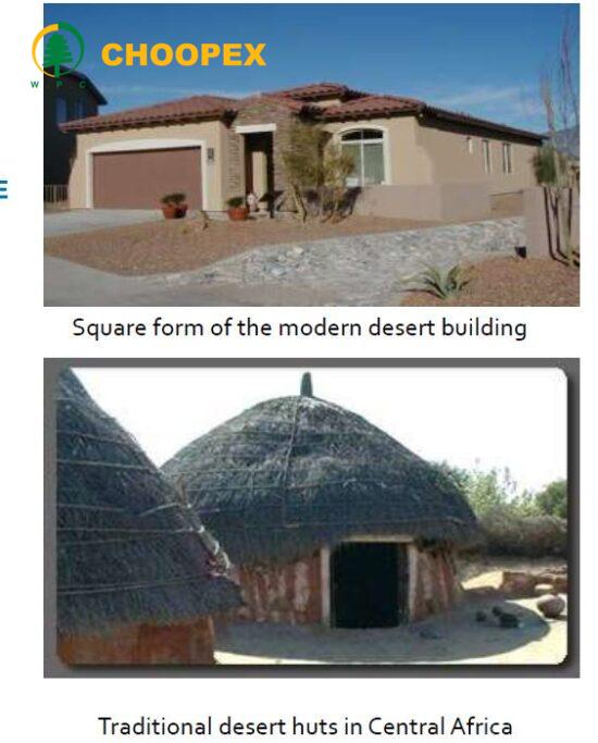 نمای ساختمان‌های سنتی در آفریقای مرکزی