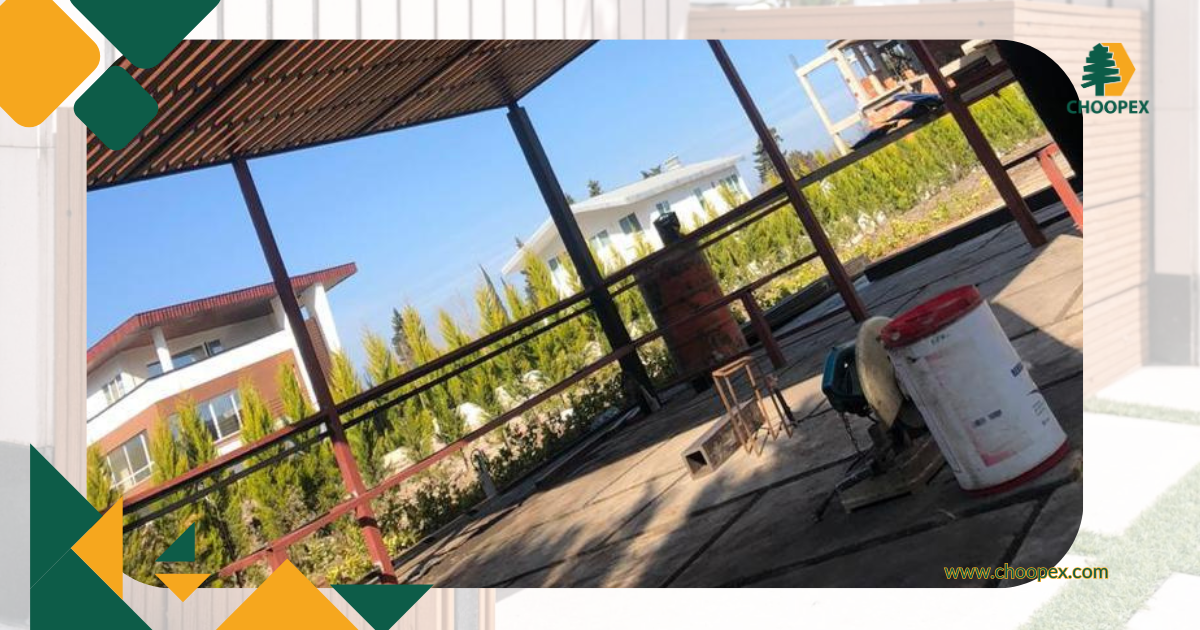 آماده سازی محل نصب پرگولای چوبی