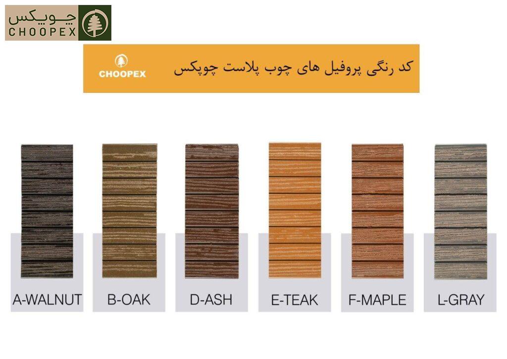 کد رنگی پروفیلهای چوپکس