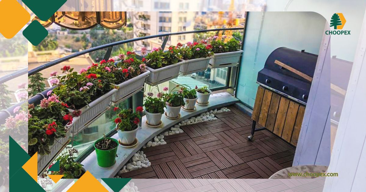 دکوراسیون تراس با گیاهان طبیعی (مانند یک حیاط قدیمی)